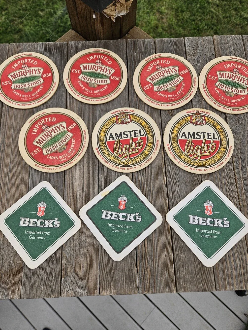 Vintage Beer Coasters Lot Beck's Murphy's Amstel Light Import Bar Coaster Mat